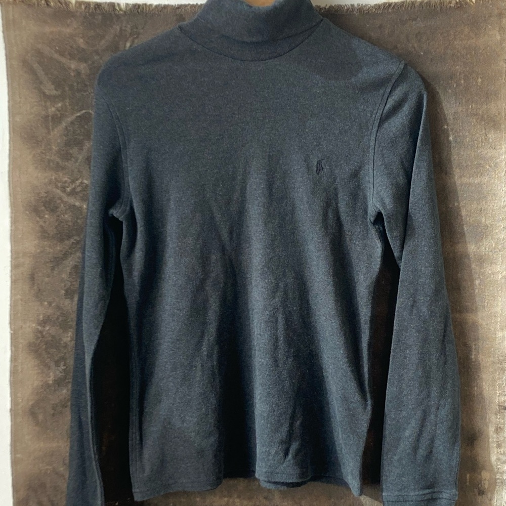 Polo Ralph Lauren Top Womens L Large Gray Turtleneck Long Sleeve Stretch - Picture 5 of 11